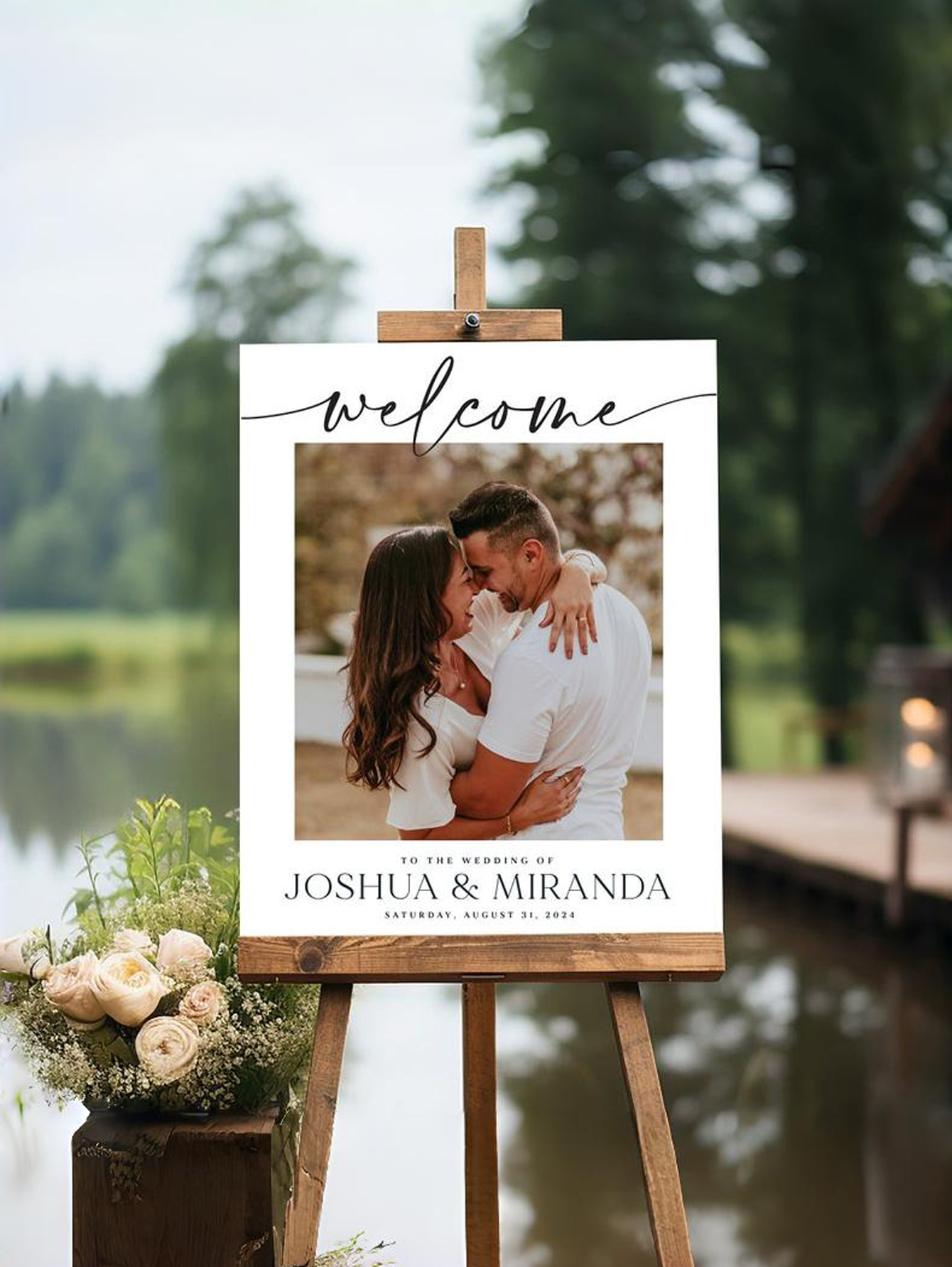 Custom Photo Wedding Welcome Sign Wedding Decor Display